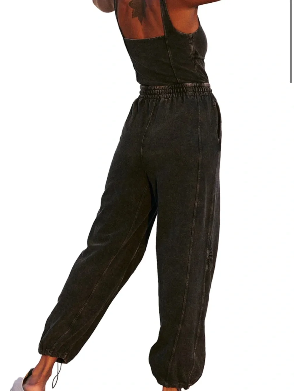 Free People Inbound Onesie Washed Black BNWOT